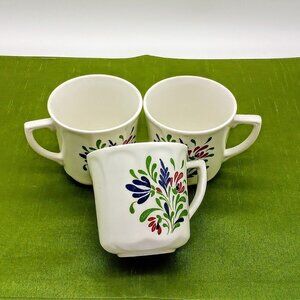 Set of 3 Vintage Johnson Brothers "Provincial" Flat Ceramic Cups
